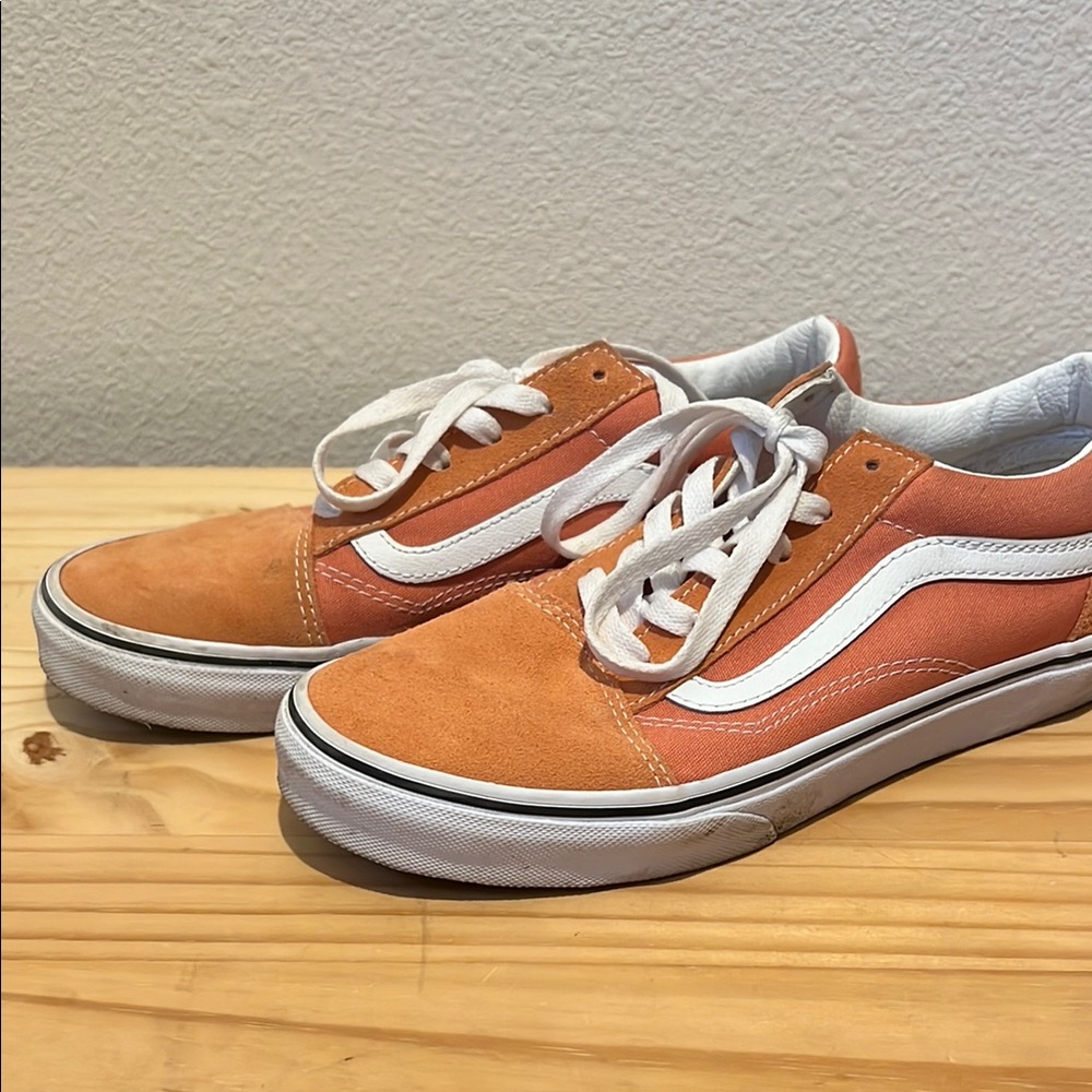 Vans Classic Orange and White Sneakers
